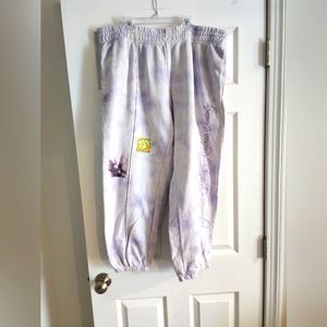 Nike Women's Plus Size 1X Fleece Jogger Sweatpants Purple Tie Dye EmbroideredE
